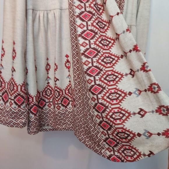 Anthropologie One September Solstice Night Knit Boho Aztec Open Cardigan Sweater - Picture 2 of 12